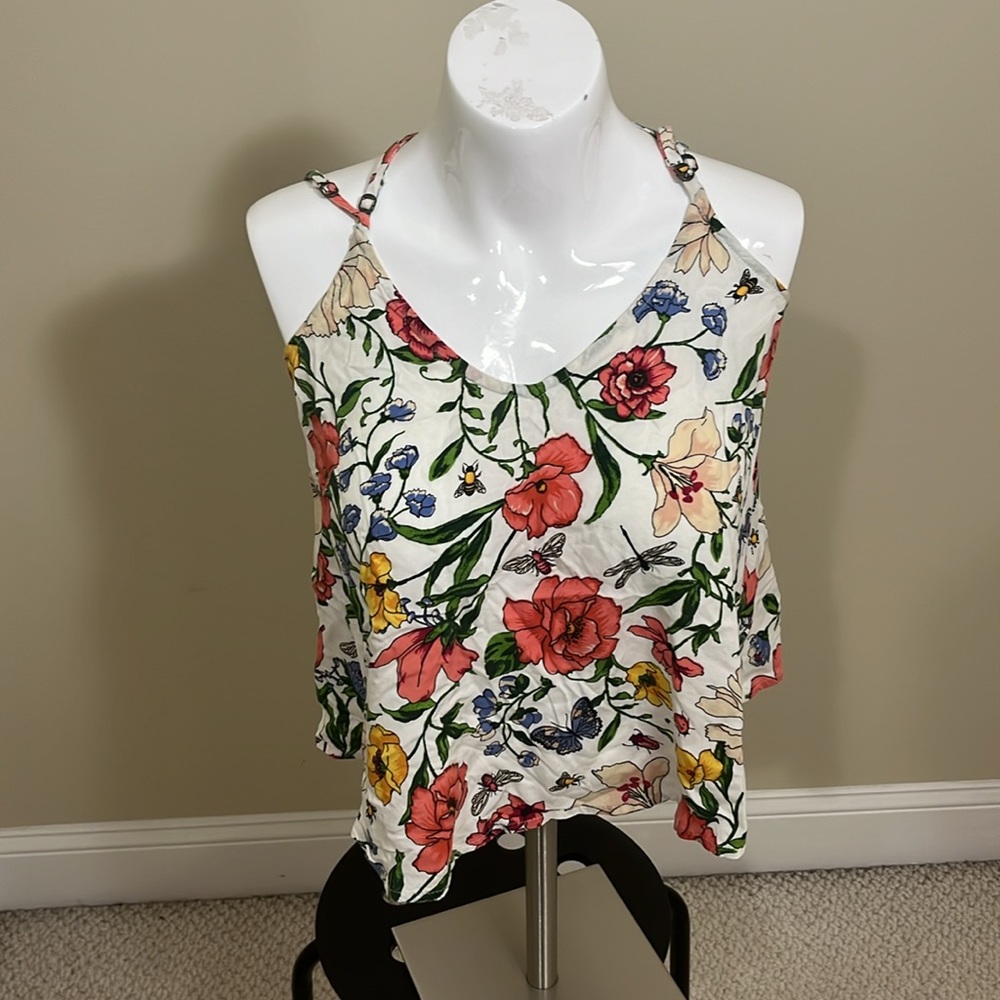 Hollister Strappy Back Cami with Floral Design